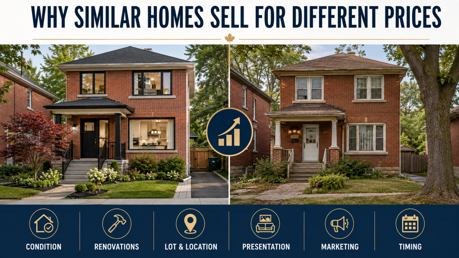 Two similar Peterborough homes showing how condition, renovations, location, presentation, marketing and timing affect selling price.